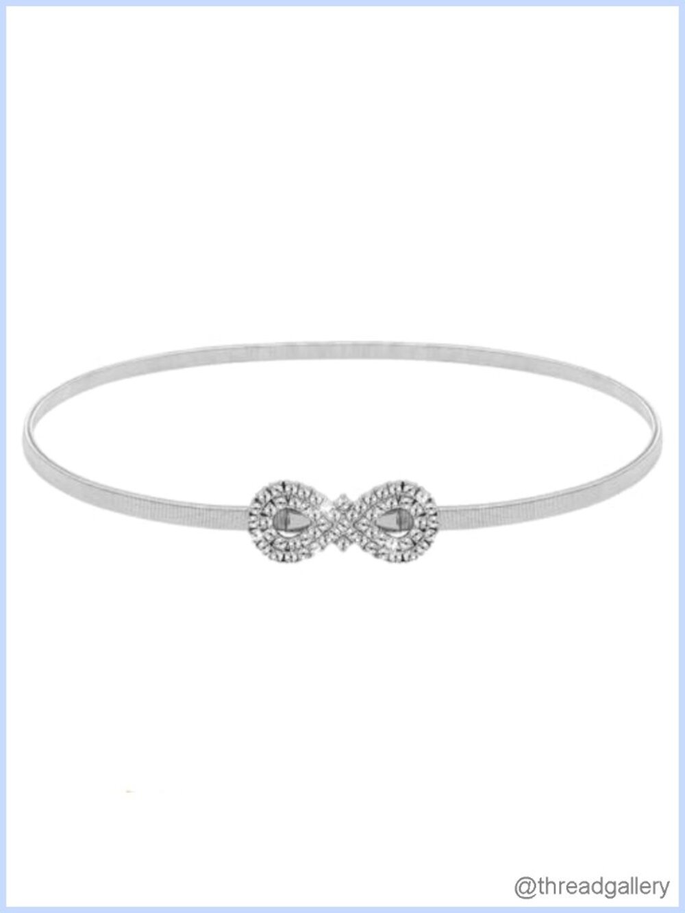 Rhinestone Chain Belt Elastic Skinny Waist Belt Crystal Rope Belt